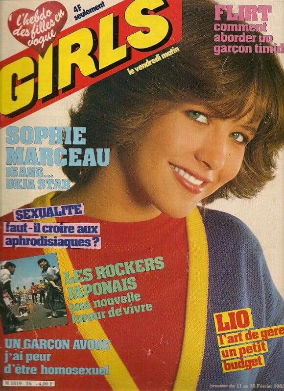 L'ado star à l'époque Sophie Marceau, en couv' du magazine GIRLS! de février 1983.
