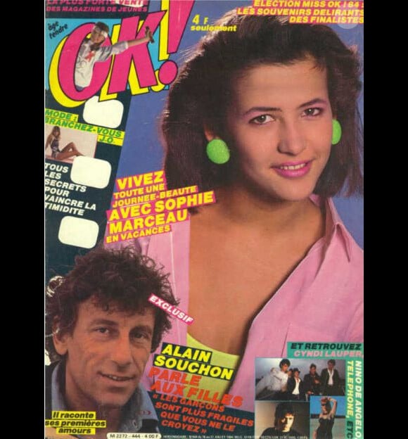 C'est OK!  pour Sophie Marceau, qui arbore un look très eighties sur la couv' du magazine. 16 juillet 1984.
