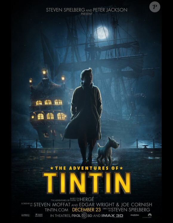 L'affiche du film Les Aventures de Tintin et le Secret de la Licorne