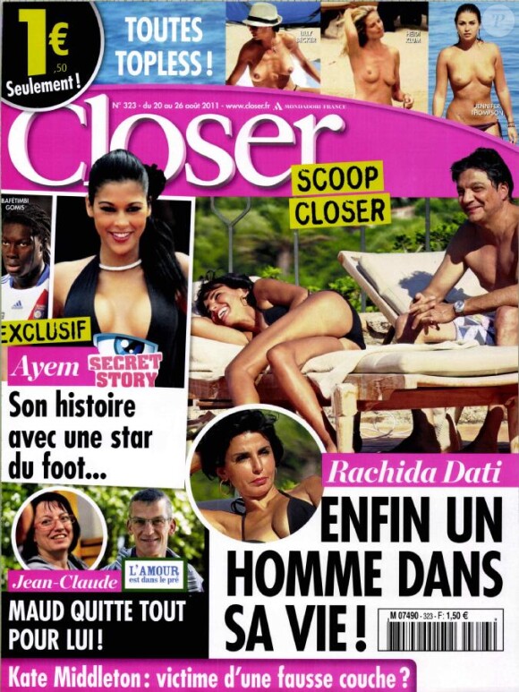 Le magazine Closer en kiosques samedi 20 août 2011.