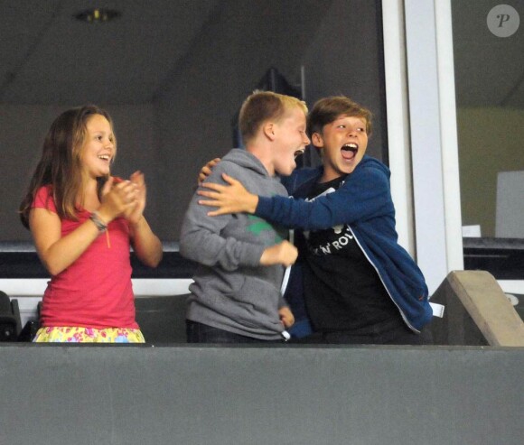 Les enfants de  David Beckham et de Gordon Ramsay vibrent devant un match des L.A Galaxy ! Le 6 août 2011