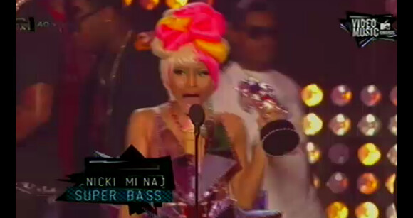 Nicki Minaj remporte le prix de la Best Hip Hop Video, lors des MTV Video Music Awards, dimanche 28 août 2011.