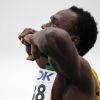 Usain Bolt, le roi déchu du sprint suite à sa contre performance en finale du 100m le 28 août 2011 lors des championnats du monde d'athlétisme à Daegu en Corée du Sud.