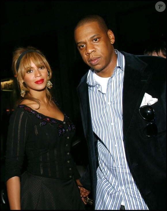 Beyoncé et Jay-Z s'aiment depuis 2002 et se sont dit oui le 4 avril 2008  à New York. Aujourd'hui, le couple star attend son premier enfant. (Paris, 6 octobre 2005)