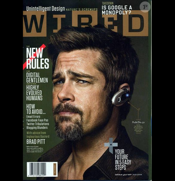 C'est un Brad Pitt au bouc grisonnant qui pose en couv' de Wired. Août 2009.