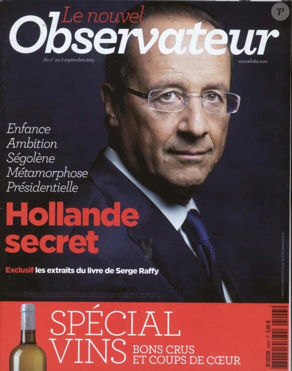 François Hollande en couverture du Nouvel Observateur, en kiosque le 1er septembre 2011.