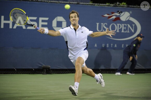 Richard Gasquet n'a rien pu faire au second tour de l'US Open face à la puissance du Croate Ivo Karlovic le 1er septembre 2011