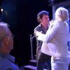 Johnny Hallyday et Julien Cotterau en pleine répétition du Paradis sur terre sous la direction de Bernard Murat, au Théâtre Edouard-VII avant la première du 6 septembre 2011.