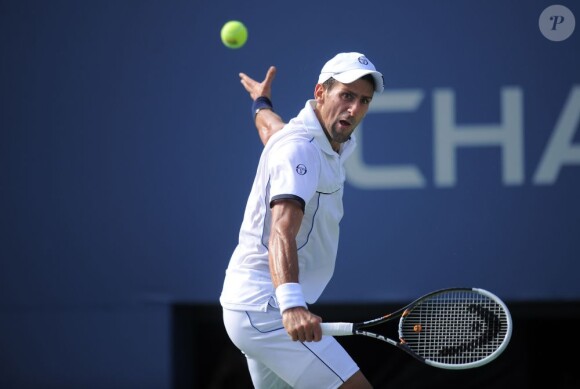 Novak Djokovic a bénéficié des encouragements de sa compagne Jelena Ristic à l'US Open 2011 le 8 septembre