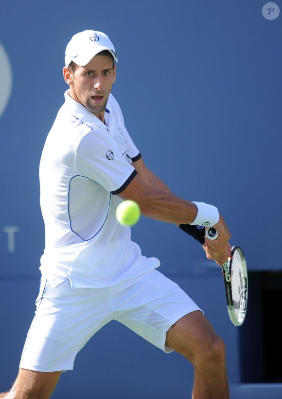 Novak Djokovic a bénéficié des encouragements de sa compagne Jelena Ristic à l'US Open 2011 le 8 septembre