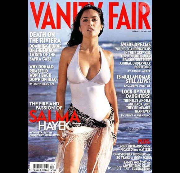 Salma Hayek, en couverture du Vanity Fair de février 2003.