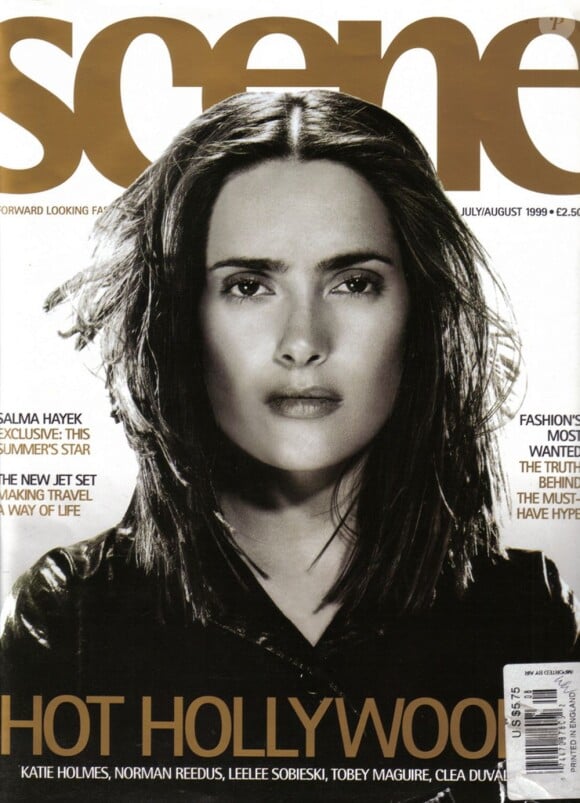 L'actrice et beauté mexicaine Salma Hayek, en couverture du magazine Scene. Juillet 1999.
