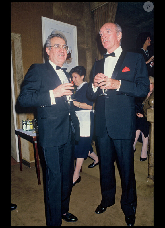 Georges Fillioud avec Eddie Barclay en 1988