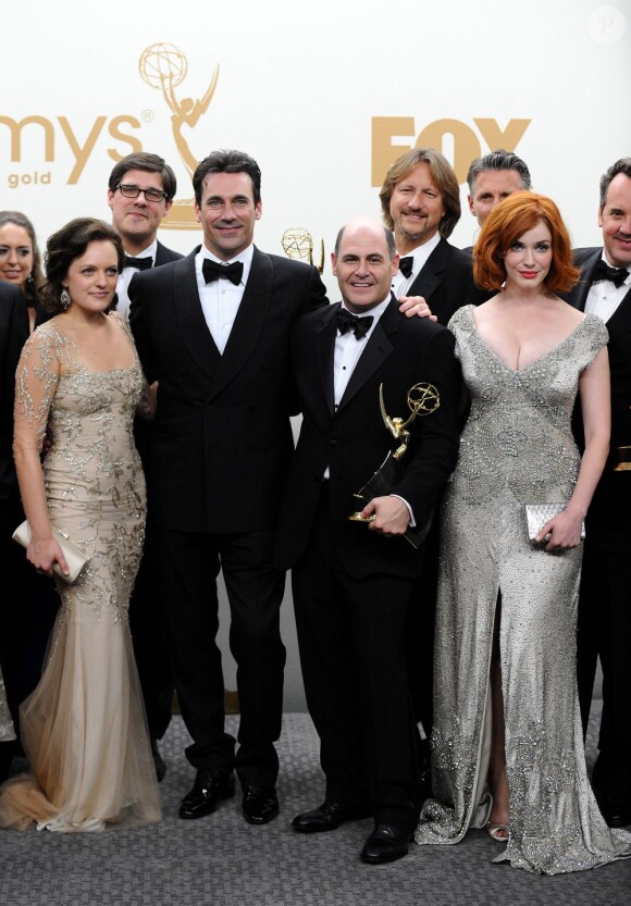 Toute l'équipe de Mad Men lors des 63ème Emmy Awards, à Los Angeles, le 18 septembre 2011