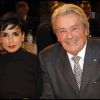 Rachida Dati et Alain Delon lors du dîner organisé dans les jardins du Musée Rodin, à Paris, en présence de Mehriban Aliyeva, Première Dame d'Azerbaïdjan. 15 septembre 2011