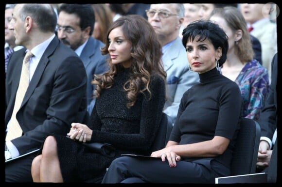 Rachida Dati et Mehriban Aliyeva lors du concert organisé dans les  jardins de la mairie du VIIe arrondissement, à l'occasion de la journée  de l'Azerbaïdjan. 15 septembre 2011