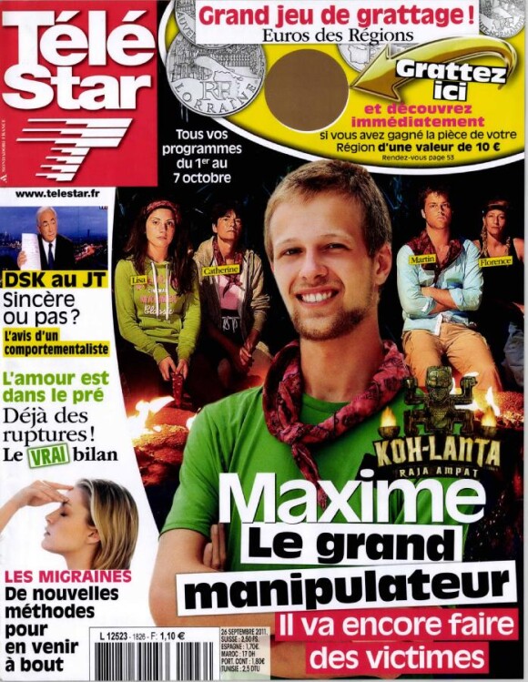 Télé Stars en kiosques le 26 septembre 2011