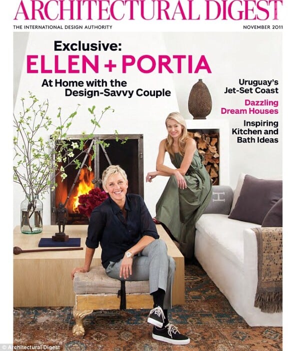 Ellen DeGeneres et Portia de Rossi en couverture du magazine Architectural Digest