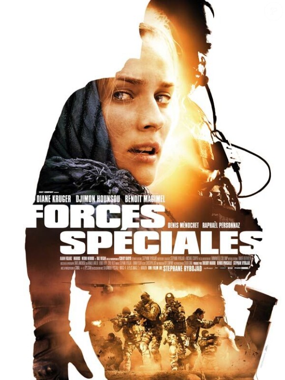 L'affiche du film Forces Spéciales, avec Benoît Magimel en soldat et Diane Kruger en journaliste.