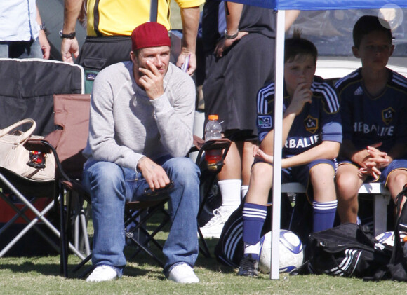 David Beckham, supporter attentif le 9 octobre 2011 à Los Angeles