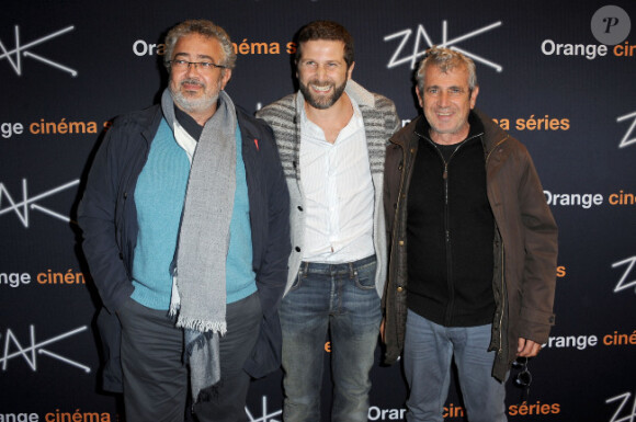Arthur Benzaquen et Michel et Paul Boujenah lors de l'avant-première de la série ZAK à Paris le 12 octobre 2011