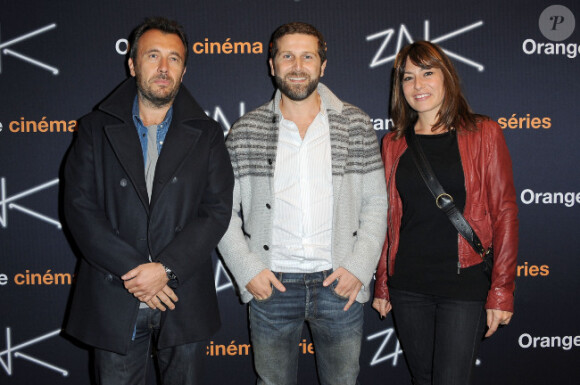 Fred Cavayé, Arthur Benzaquen et Shirley Bousquet lors de l'avant-première de la série ZAK à Paris le 12 octobre 2011