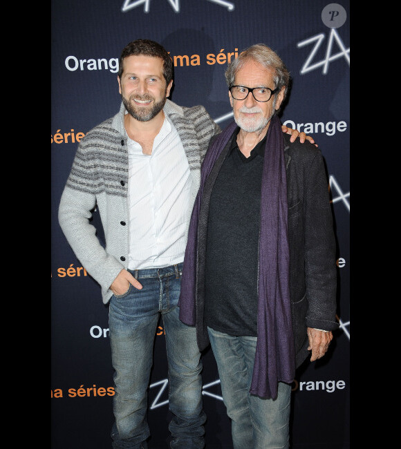 Arthur Benzaquen et Edouard Molinaro lors de l'avant-première de la série ZAK à Paris le 12 octobre 2011