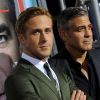 Ryan Gosling et George Clooney à l'avant-première de son film Les Marches du pouvoir, à Los Angeles, le 9 octobre 2011.