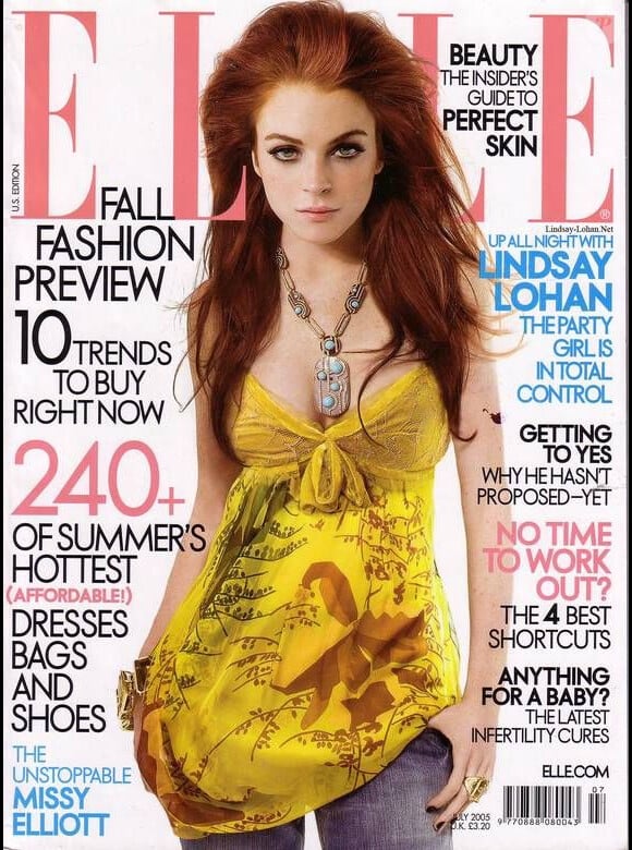 Lindsay Lohan joue la modeuse rebelle pour le magazine Elle. Juillet 2005.