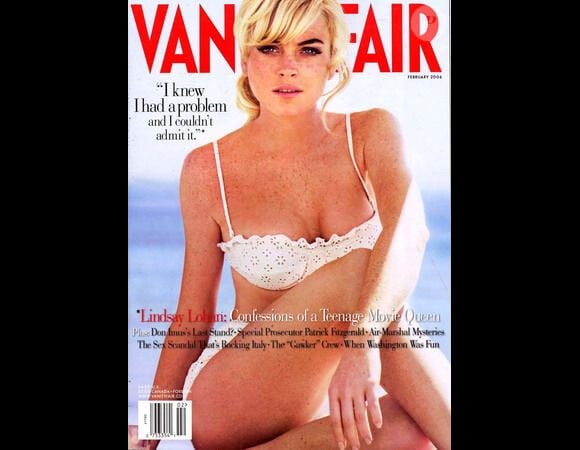 Lindsay Lohan, en bikini brodé pour le Vanity Fair de février 2006.