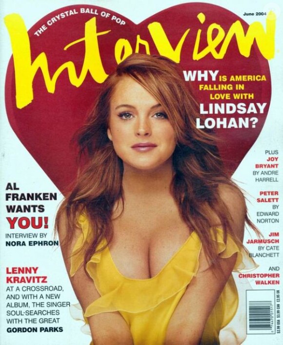 Le magazine Interview cherche à savoir pourquoi L'Amérique tombe amoureuse de Lindsay Lohan. Juin 2004.