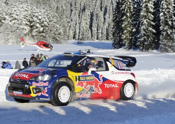 Sébastien Ogier le 12 février 2011 lors du rallye de Suède