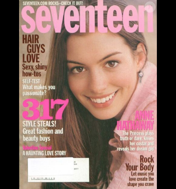 Février 2003 : Anne Hathaway pose en Une du magazine Seventeen.