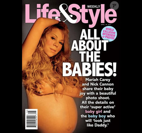 Mariah Carey enceinte et nue en couverture de Life & Style en avril 2011