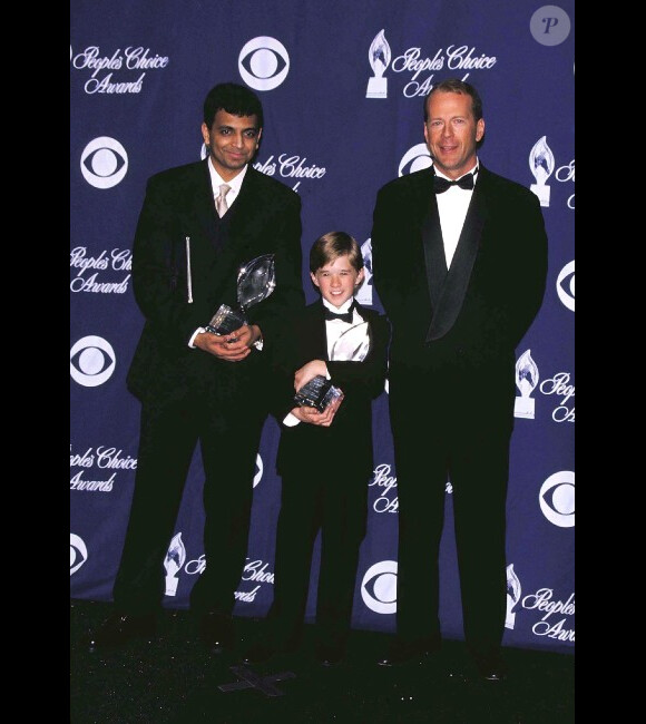 M. Night Shyamalan, Haley Joel Osment et Bruce Willis le 20 juin 2000 à Los Angeles.