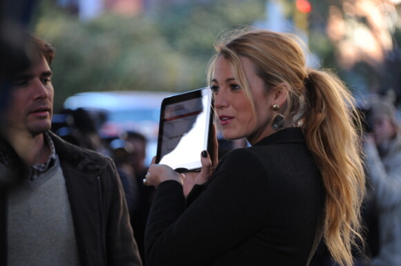 sur le tournage de Gossip Girl dans l'Upper East Side à New York le 25 octobre 2011