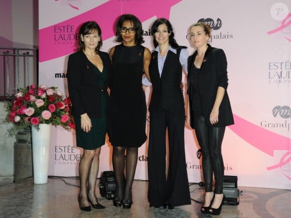Cécilia Hornus, Audrey Pulvar, Marie-Claude Pietragalla et Marie-Amélie Seigner lors la soirée Pink Ribbon, un évènement pour la lutte contre le cancer du sein, au Grand Palais le 29 octobre 2011 à Paris
 
 