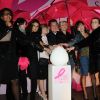 Audrey Pulvar, Marie-Claude Pietragalla, Faustine Bollaert, Cécilia Hornus et Flavie Flament entourent le PDG Estee Lauder Henk Van Den Mark lors la soirée Pink Ribbon, un évènement pour la lutte contre le cancer du sein, au Grand Palais le 29 octobre 2011 à Paris
 
 