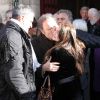 Jean-Marie Bigard, Daniel Russo et France (fille de Robert Lamoureux) lors des obsèques de Robert Lamoureux en l'église Notre-Dame de Boulogne-Billancourt le 4 novembre 2011