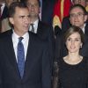 Letizia et Felipe d'Espagne lors du 125 anniversaire de la Chambre de Commerce Espagnole en Grande-Bretagne, le 7 novembre 2011.