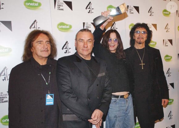 Le groupe de hard rock anglais Black Sabbath en novembre 2005 lors des UK Music Hall of Fame