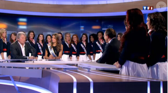 Les 33 Miss, Laury Thilleman et Alain Delon sur le plateau du 13h de TF1
