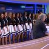 Les 33 Miss, Laury Thilleman et Alain Delon sur le plateau du 13h de TF1, mardi 15 novembre 2011