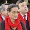 La princesse Stéphanie de Monaco rend hommage aux personnes décédées du virus du Sida le 28 novembre 2011 à Monaco