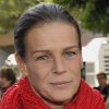 La princesse Stéphanie de Monaco, toujours très investie, rend hommage aux personnes décédées du virus du Sida le 28 novembre 2011 à Monaco