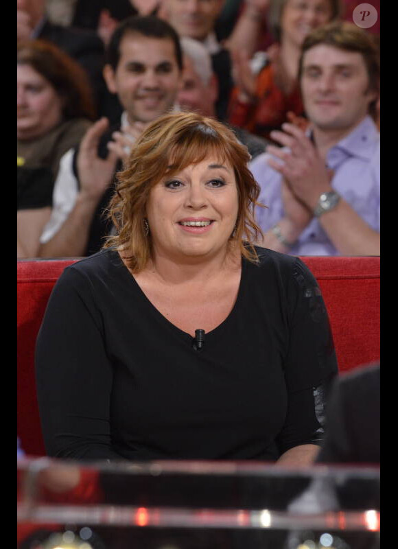 Michèle Bernier dans l'émission Vivement Dimanche diffusée le 4 décembre 2011 - au Studio Gabriel le 1er décembre 211