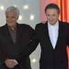 Guy Bedos et Michel Drucker dans l'émission Vivement Dimanche diffusée le 4 décembre 2011 - au Studio Gabriel le 1er décembre 211