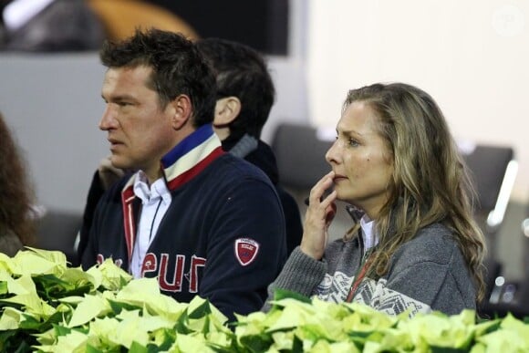 Benjamin et sa femme Vanessa lors des Gucci Masters, à Villepinte, le 2 décembre 2011.