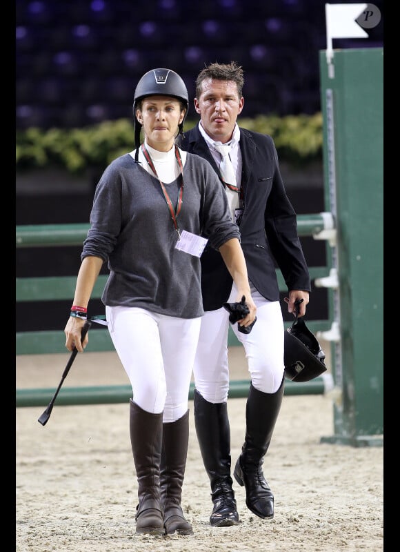 Benjamin et sa femme Vanessa lors des Gucci Masters, à Villepinte, le 3 décembre 2011.