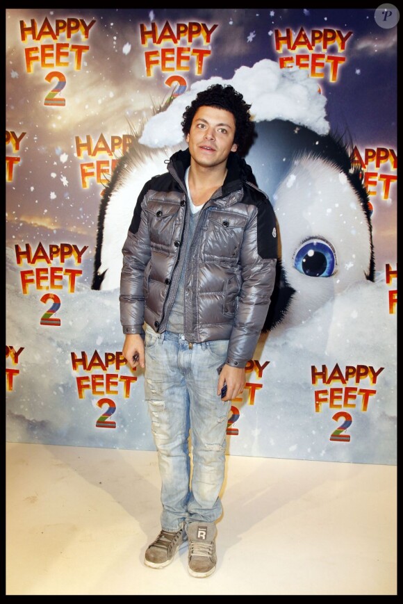 Kev' Adams lors de l'avant-première du dessin animé Happy Feet. A Paris, le 4 décembre 2011